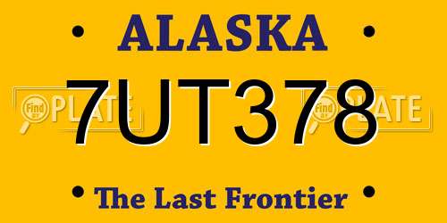 7UT378 Alaska License Plate