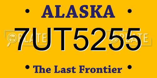 7UT5255 Alaska License Plate