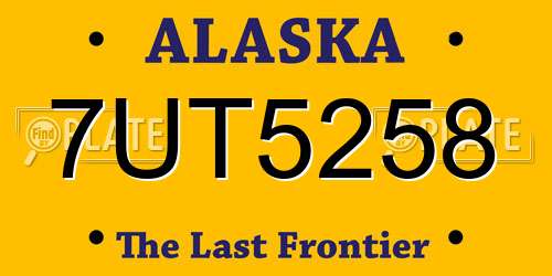 7UT5258 Alaska License Plate