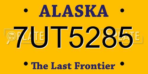 7UT5285 Alaska License Plate
