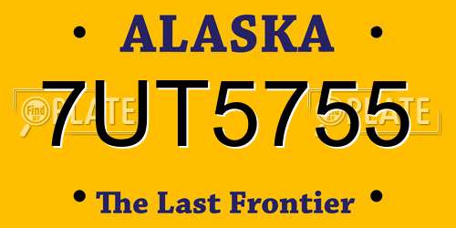 7UT5755 Alaska License Plate