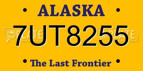 7UT8255 Alaska License Plate