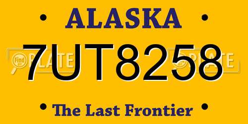 7UT8258 Alaska License Plate