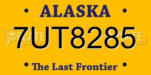 7UT8285 Alaska License Plate