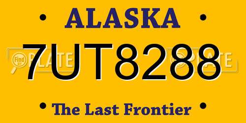 7UT8288 Alaska License Plate