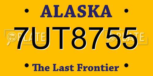7UT8755 Alaska License Plate