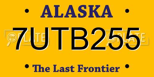 7UTB255 Alaska License Plate