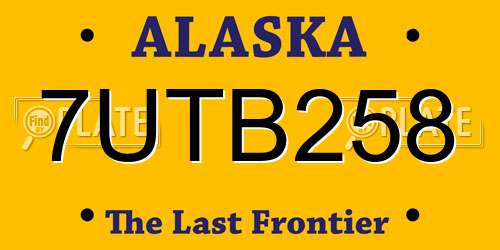 7UTB258 Alaska License Plate
