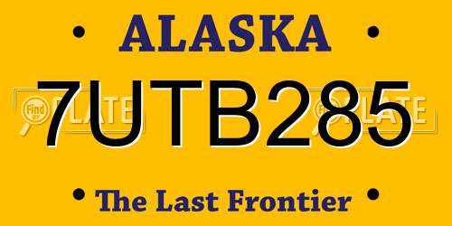 7UTB285 Alaska License Plate