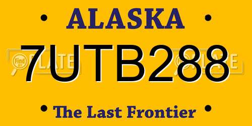 7UTB288 Alaska License Plate