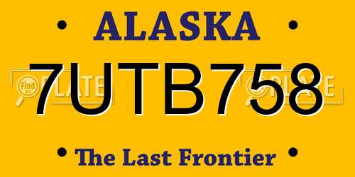 7UTB758 Alaska License Plate