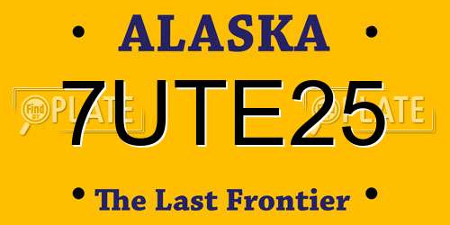 7UTE25 Alaska License Plate