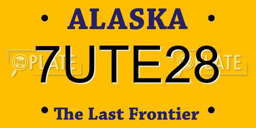 7UTE28 Alaska License Plate