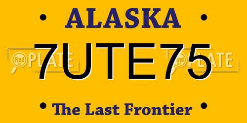 7UTE75 Alaska License Plate