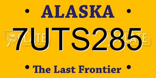 7UTS285 Alaska License Plate