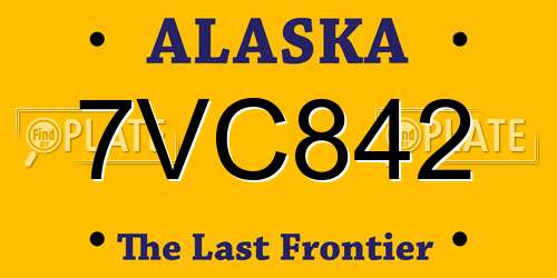7VC842 Alaska License Plate