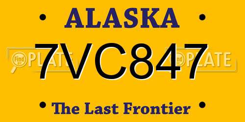 7VC847 Alaska License Plate
