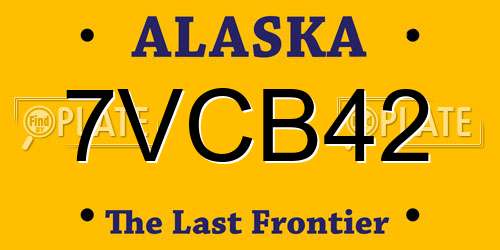 7VCB42 Alaska License Plate