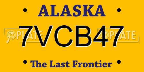 7VCB47 Alaska License Plate