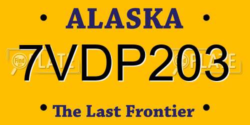 7VDP203 Alaska License Plate