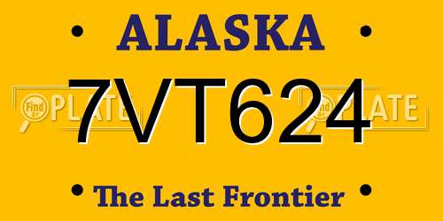 7VT624 Alaska License Plate