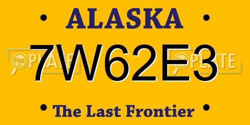 7W62E3 Alaska License Plate