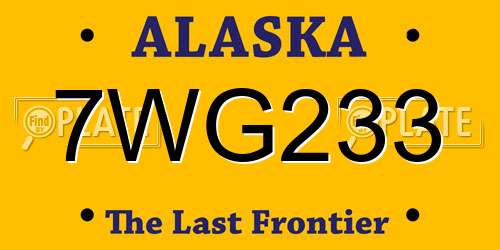 7WG233 Alaska License Plate
