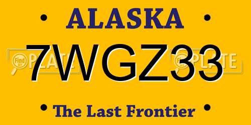 7WGZ33 Alaska License Plate