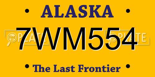 7WM554 Alaska License Plate