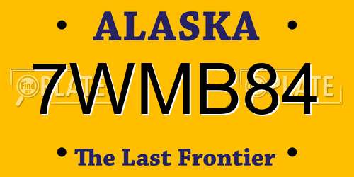 7WMB84 Alaska License Plate