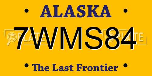 7WMS84 Alaska License Plate