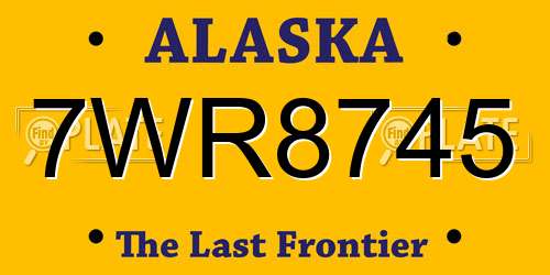 7WR8745 Alaska License Plate