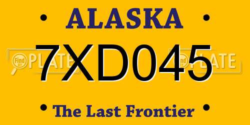 7XD045 Alaska License Plate