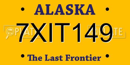 7XIT149 Alaska License Plate