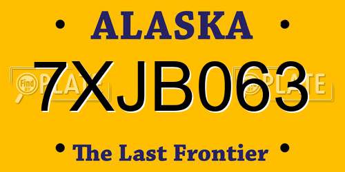 7XJB063 Alaska License Plate
