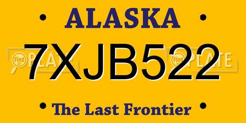 7XJB522 Alaska License Plate