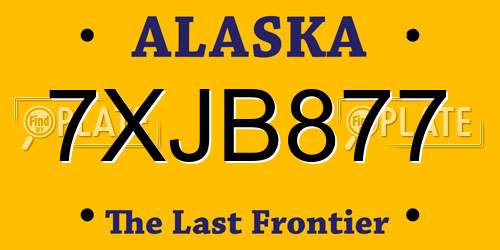 7XJB877 Alaska License Plate