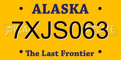 7XJS063 Alaska License Plate