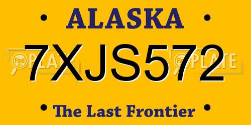 7XJS572 Alaska License Plate