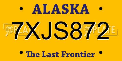 7XJS872 Alaska License Plate