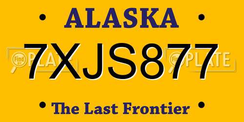 7XJS877 Alaska License Plate