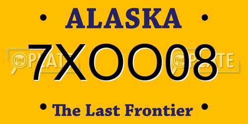 7XOO08 Alaska License Plate