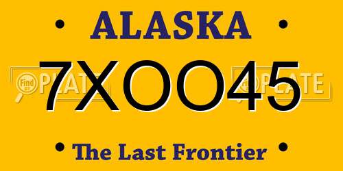 7XOO45 Alaska License Plate
