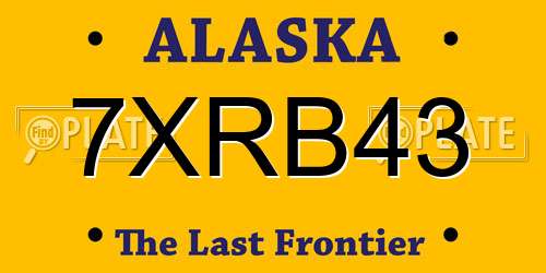 7XRB43 Alaska License Plate