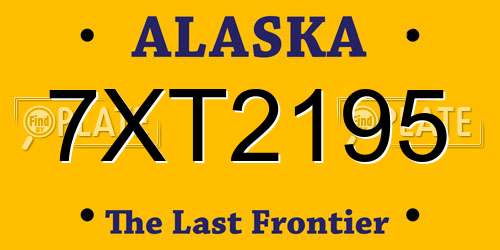 7XT2195 Alaska License Plate
