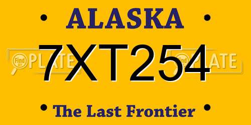 7XT254 Alaska License Plate