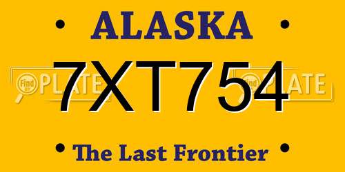 7XT754 Alaska License Plate