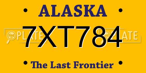 7XT784 Alaska License Plate