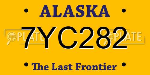 7YC282 Alaska License Plate