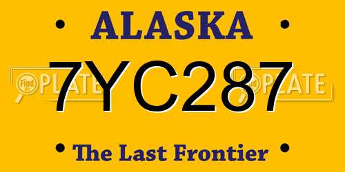 7YC287 Alaska License Plate